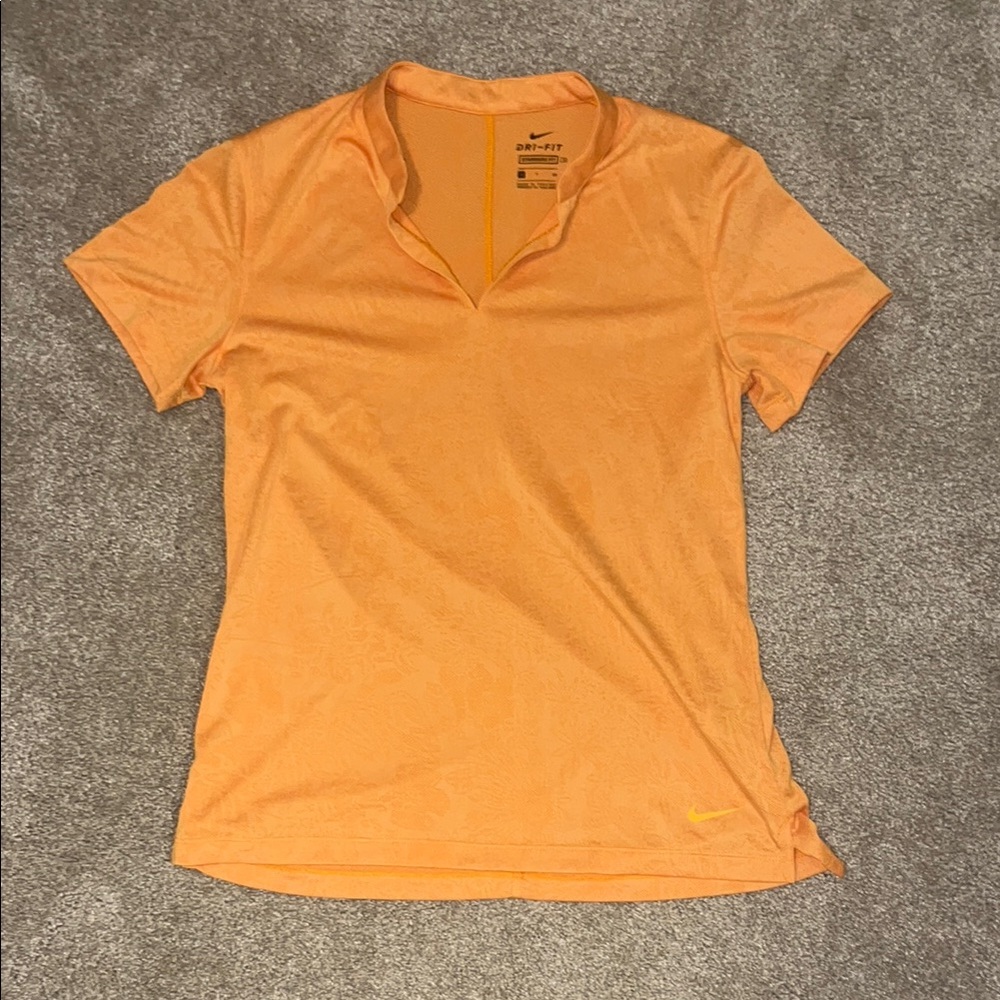 Nike Orange Fitted Polo T-Shirt